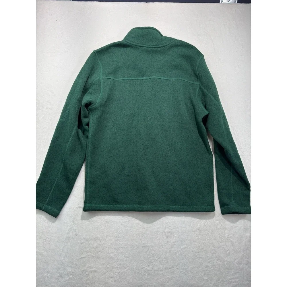 The North Face Pullover Mens Medium Green Fleece 1/4 Zip Mock Neck Hiking